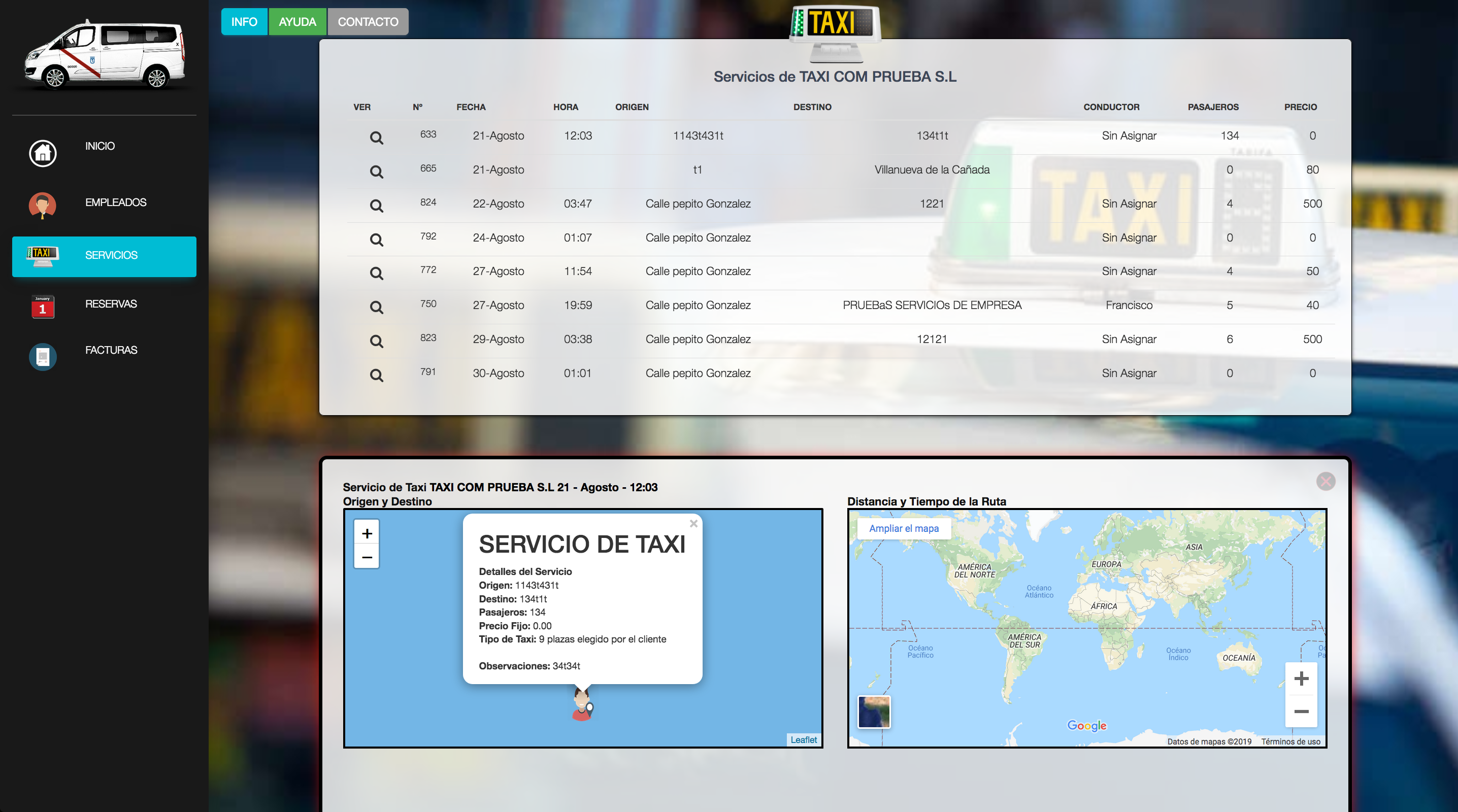 Imagen de la nueva web App para empresas sirve para gestionar todos los servicios de taxi de las empresas